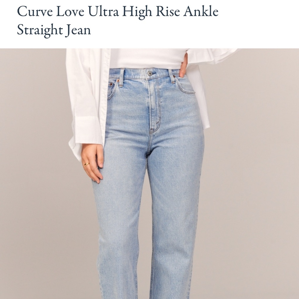 Curve Love Ultra High Rise Ankle Straight Jean - Light Blue
